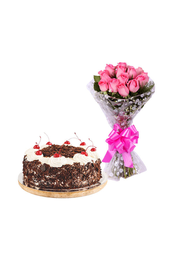 Romantic flower and cake combo for special occasions