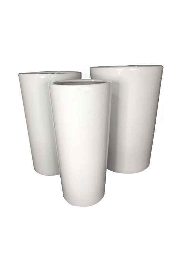Tall White Ceramic Pot – Sleek and durable white ceramic planter perfect for large plants, trees, or modern décor.