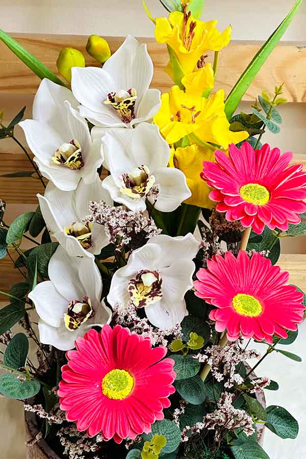 Faux Mixed Flower Arrangement - Plantsworld.ae