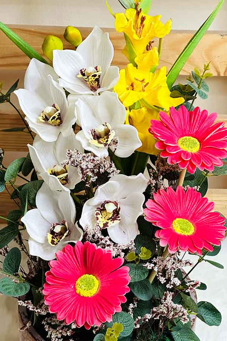 Faux Mixed Flower Arrangement - Plantsworld.ae