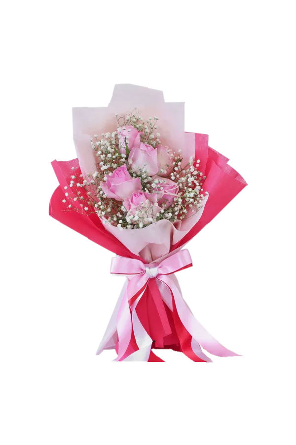  Pink Beauty Fresh Flower Bouquet – Elegant pink floral gift from Plantsworld.ae, Dubai