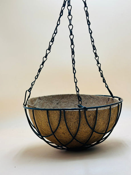 Metal Hanging Planter Basket with Natural Coco Coir Liner – PlantsWorld UAE