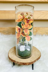 Faux Orchid Arrangement – Glass Vase - Plantsworld.ae