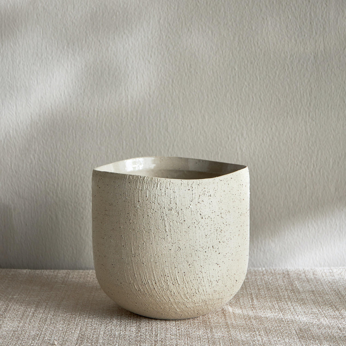 Premium White Ceramic Pot for Home & Office Plants