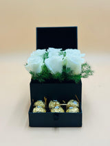 White Roses with Ferrero Rocher - Plantsworld.ae
