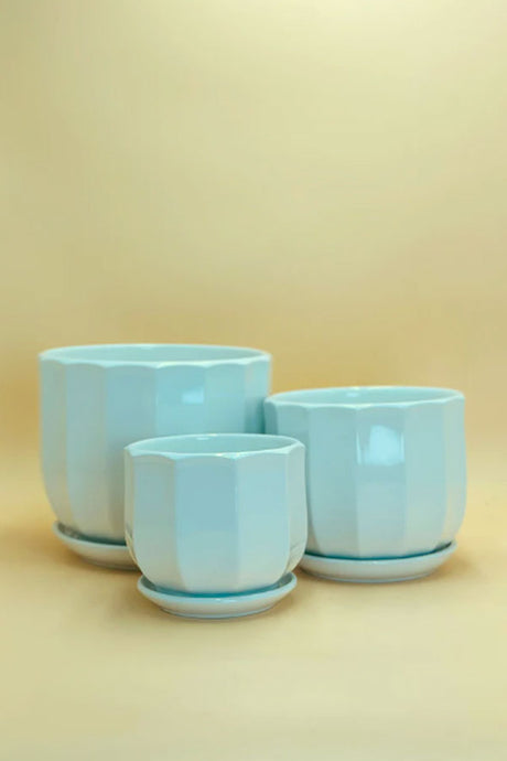 White ceramic planter pot, modern minimalist design suitable for indoor plants and home décor styling
