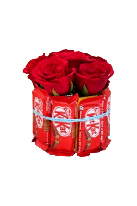 Elegant floral gift combining roses with premium chocolates