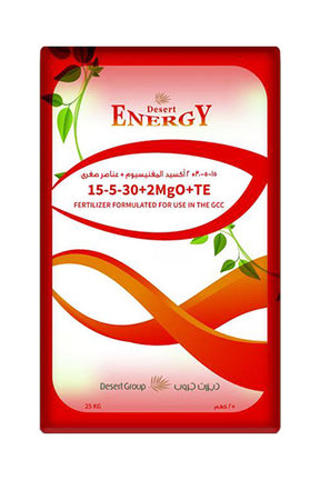 Desert Energy NPK Fertilizer 15-5-30 +2Mgo+Te Fruit and Flower Fertilizer, 25 kg for Plant Care at Plantsworld.ae