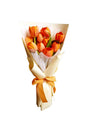 Lovely orange tulip bouquet with premium off-white wrapping paper