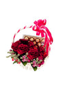 Make A Wish Flowers gift basket with fresh red roses