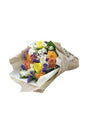 A vibrant mixed flower bouquet featuring fresh multi-colored blooms
