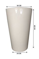 Tall White Ceramic Pot - Plantsworld.ae