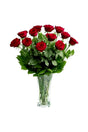 Bouquet of 11 roses arranged in a decorative flower vase