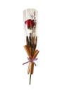 Fresh red rose bouquet wrapped in brown paper with bow